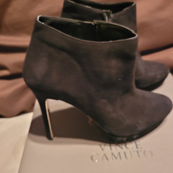 Black Vince Camuto Kid Suede Bootie - Picture 3 of 4